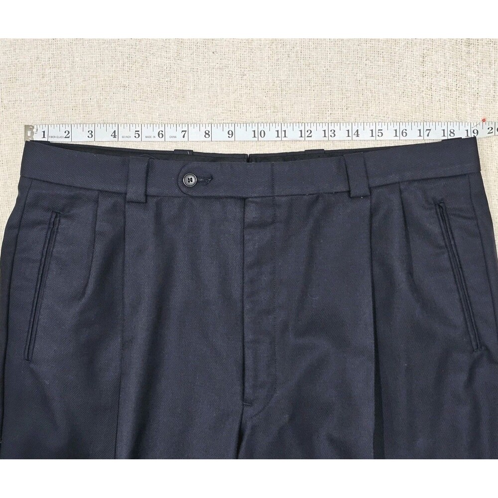Filo A'Mano by‎ Tom James Custom Tailored Black 100% Wool Trousers 38x32 - Picture 4 of 6